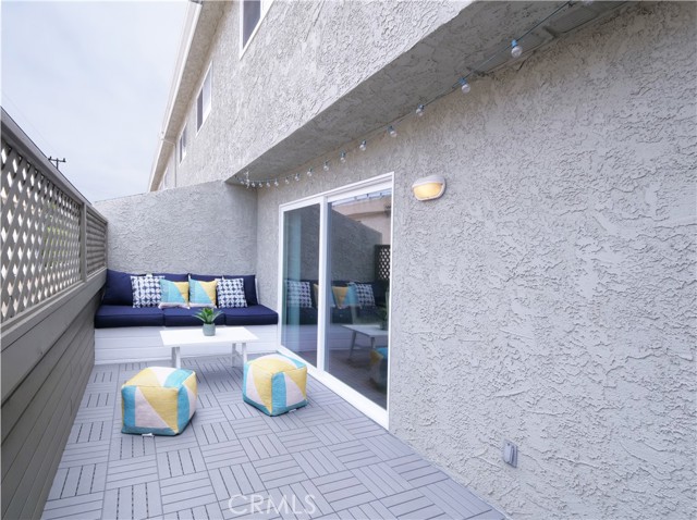 Spacious balcony off kitchen.