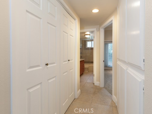 Hall to lower level bath and bedroom #2