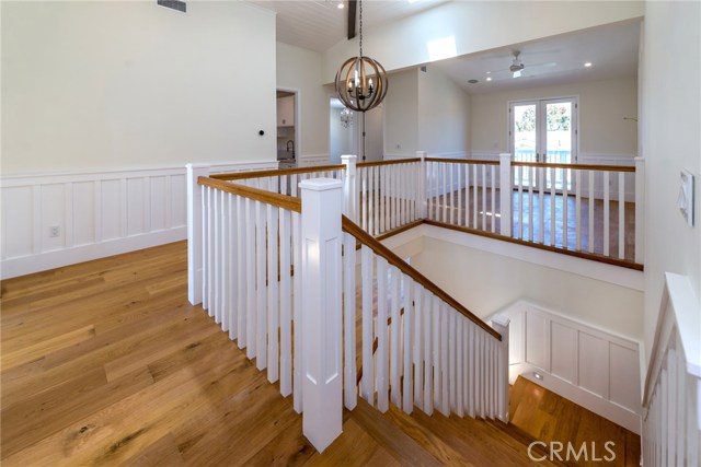 Good view of upstairs skylite and 2nd family room or library area that opens to decent sized backyard facing deck area.