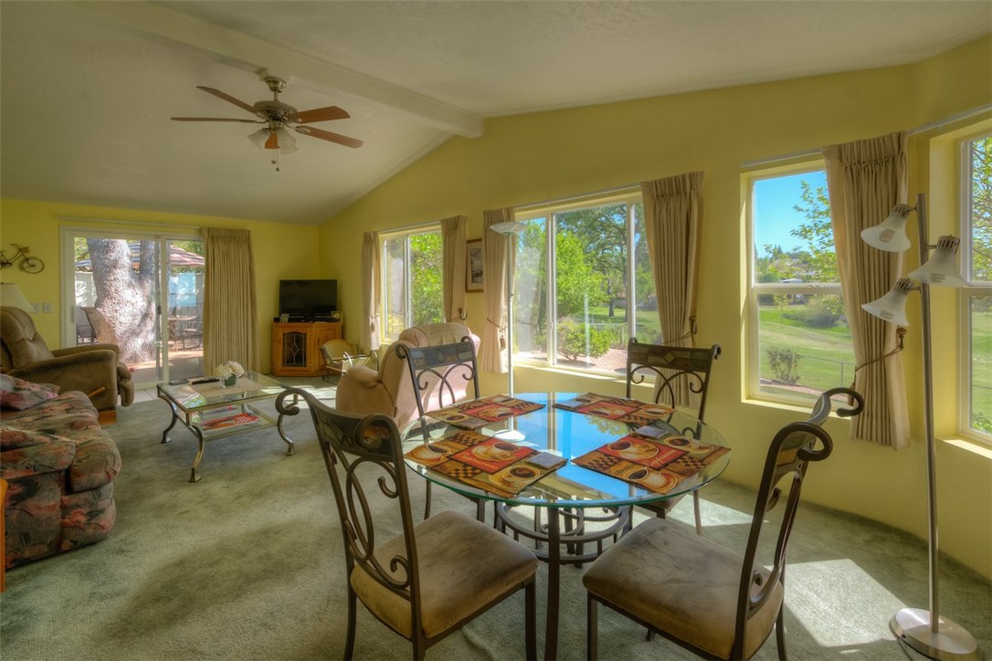 Family Room with golf course and back yard view.