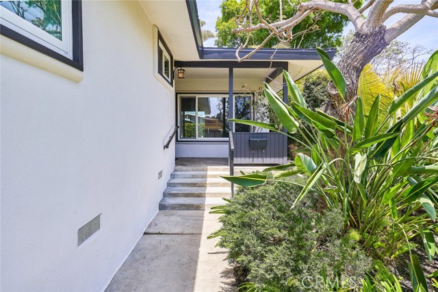 Walkway to front porch and entry door