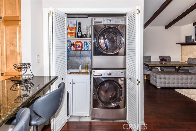 Laundry area with sink conveniently located inside