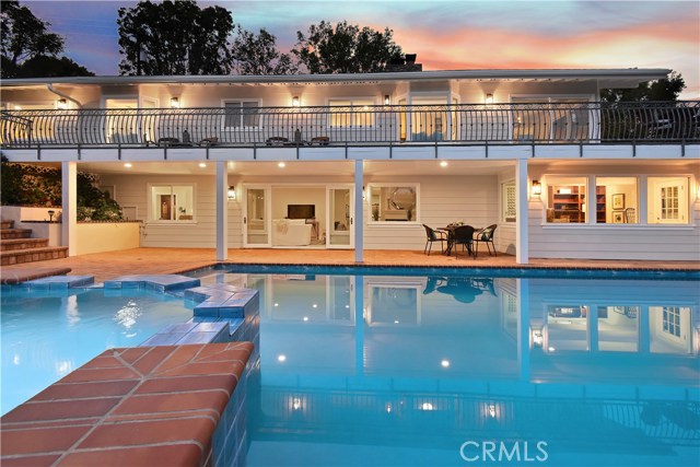 Twilight Backyard pool view