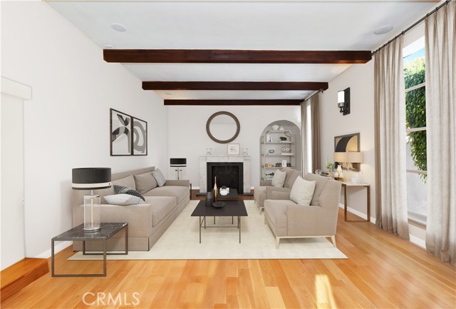 The main level living room was virtually staged to showcase the many possibilities.