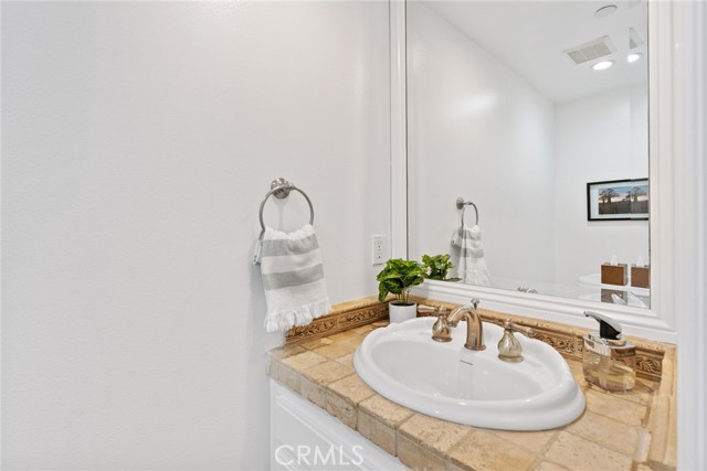 Lower level powder room.