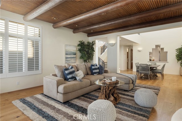 Living room area and dining room. 
