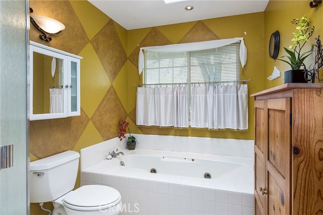 Master bathroom with skylight