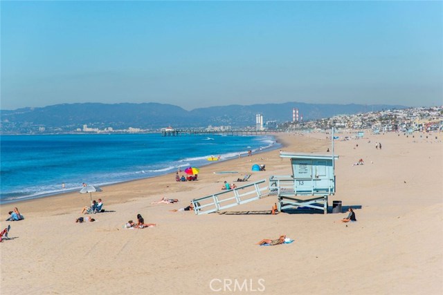 Gorgeous Beach with the Manhattan Beach Pier and Santa Monica in the distance.