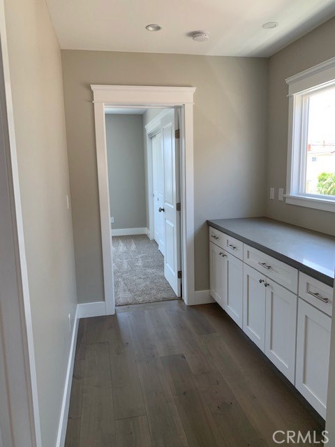 Upstairs hallway cabinets.