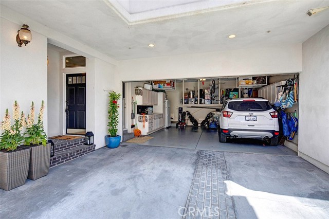 Attached garage with lots of built-in storage