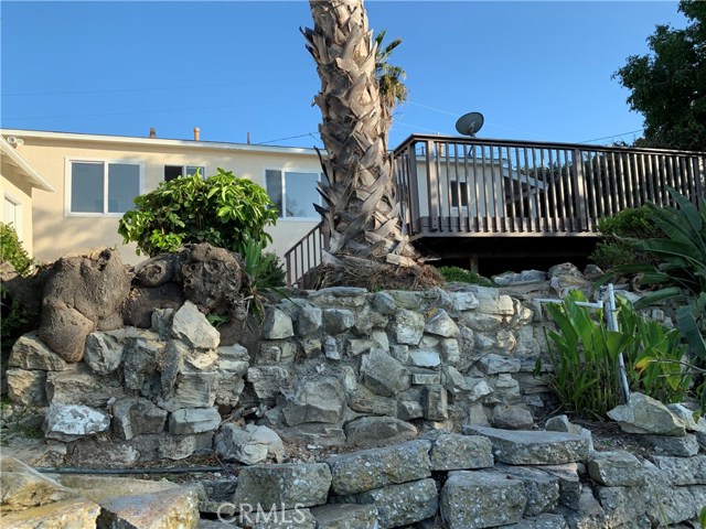 Backyard terracing, looking toward deck and rear of house.