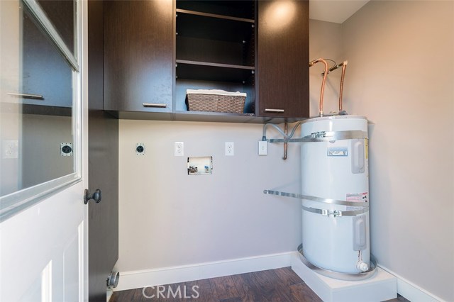 Laundry room for cottage/back house leading from the back yard