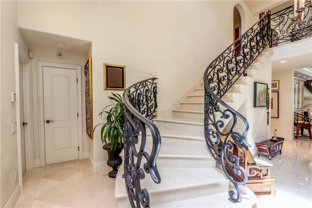 Artisan custom wrought iron on staircase, landing and office.