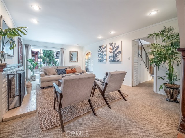 Living Room and staircase in background