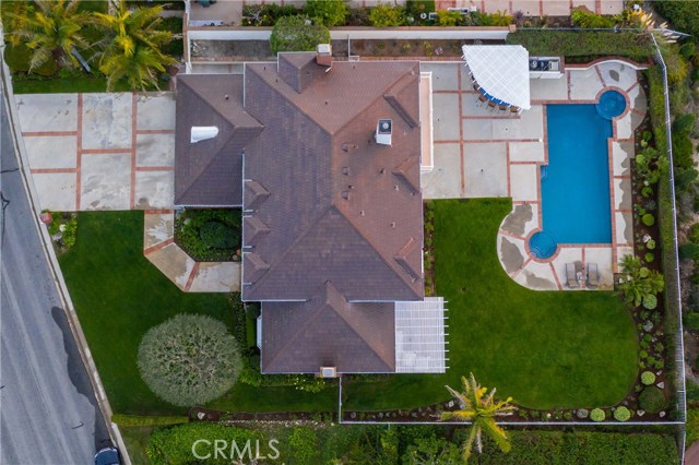Aerial photo of the house and lot ...