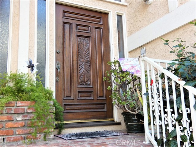 Solid custom oak front door.