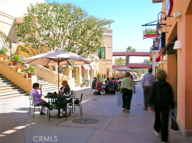 Promenade walkway and stores