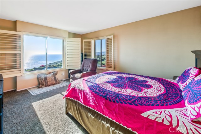 Primary Suite with 3 windows, all providing ocean views!