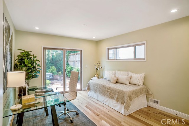 Although there is room for a large bed, this is just one of many ways to configure this 2nd bedroom. As a recent visitor said.. I could work or wake up in this room and just walk out with my coffee or tea and listen to the sounds of nature to start my day. Nights are also made for this easy and natural way of life.