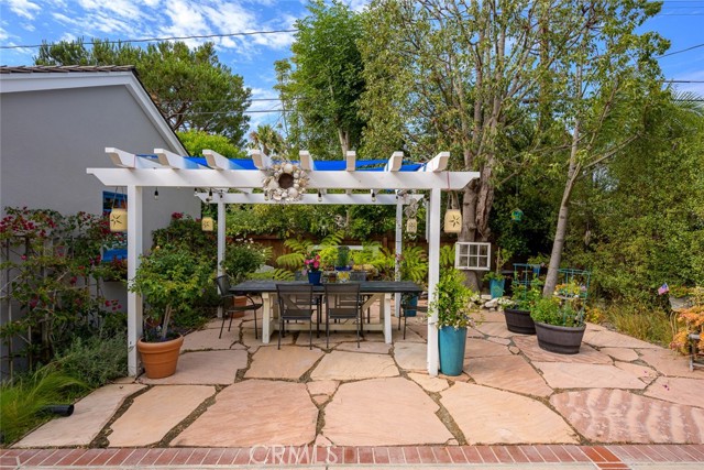 Private backyard (currently with a soft set flagstone patio, but room for grass if you prefer a softer feel under your feet)