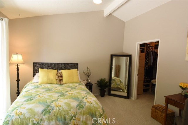 Bedroom #3 (rear) has vaulted ceilings, walk-in closet, and slider to the rear yard/deck.  What a great room!