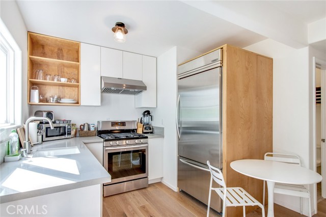 Lower level studio kitchen area.
