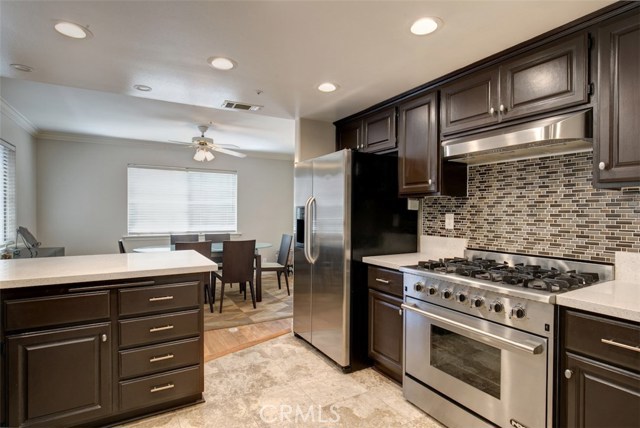 Open kitchen with Quartz counters