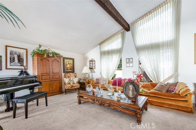 Living Room with Cathedral Ceiling
