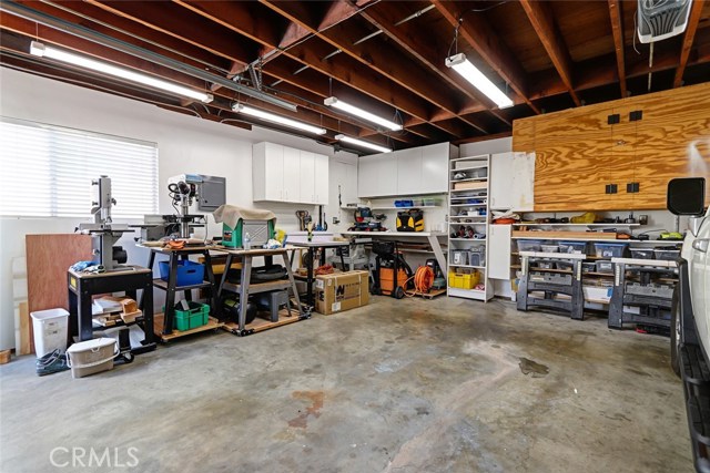 Large garage with built-in storage