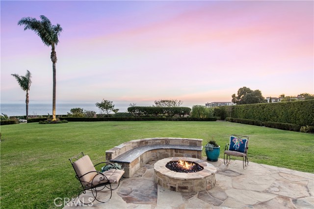 Fire pit with seating area