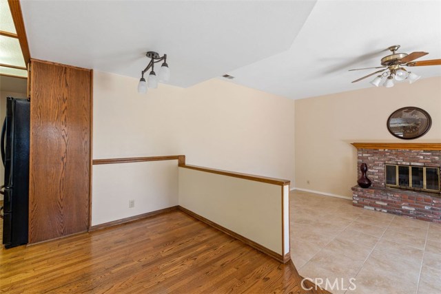 Dining nook off kitchen leads to family room