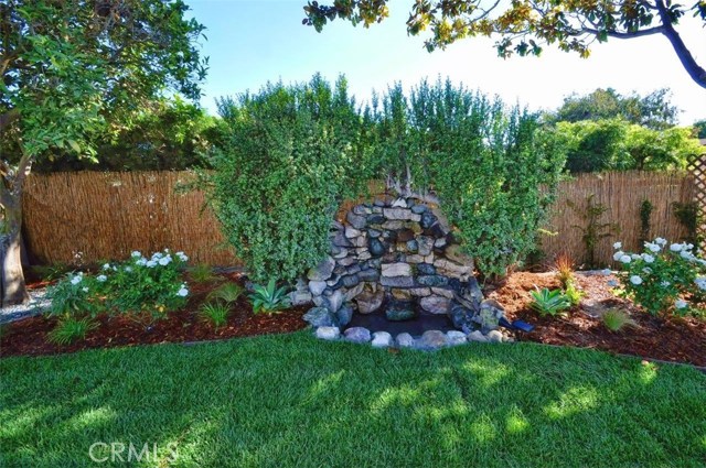 Water fountain in backyard