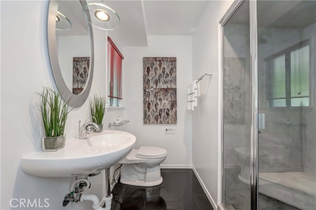 Sauna bathroom next to laundry room