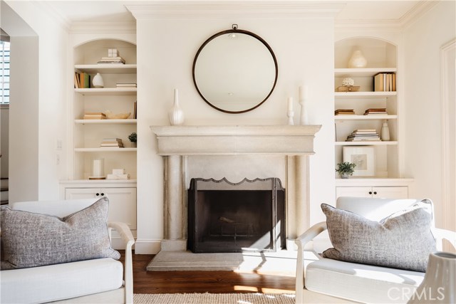 Cozy living room fireplace