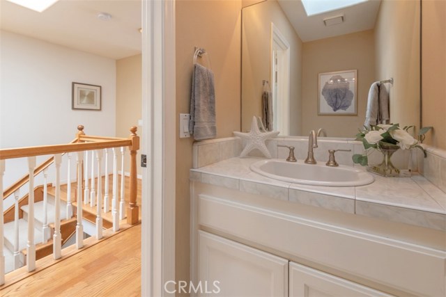 1/2 bath upstairs near kitchen and living room