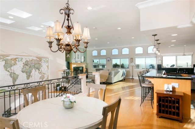 Top level of home with panoramic ocean views from living room and kitchen