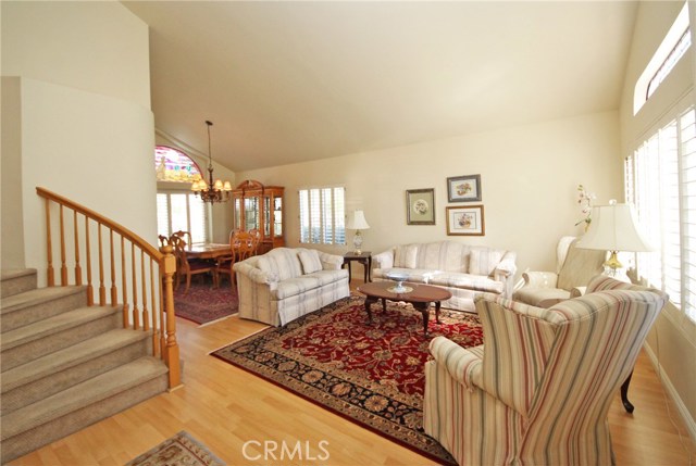 Open layout to the formal dining room