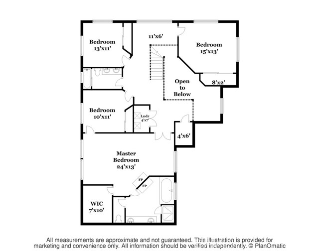 Upstairs floor plan