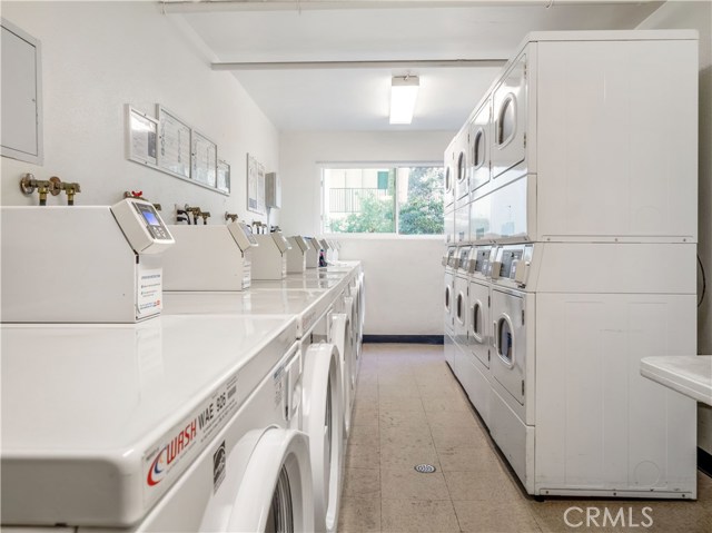 Community laundry room.  Machines take cards, no coins needed.