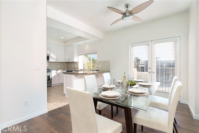 Virtually staged dining area
