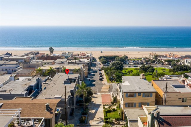 Aerial Shot, two blocks to beach, across the street from park