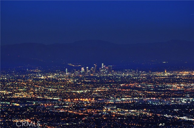 Downtown city lights view