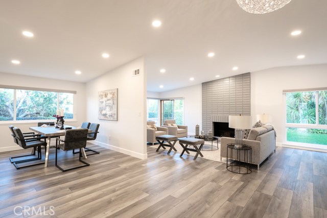 Dining area and living room