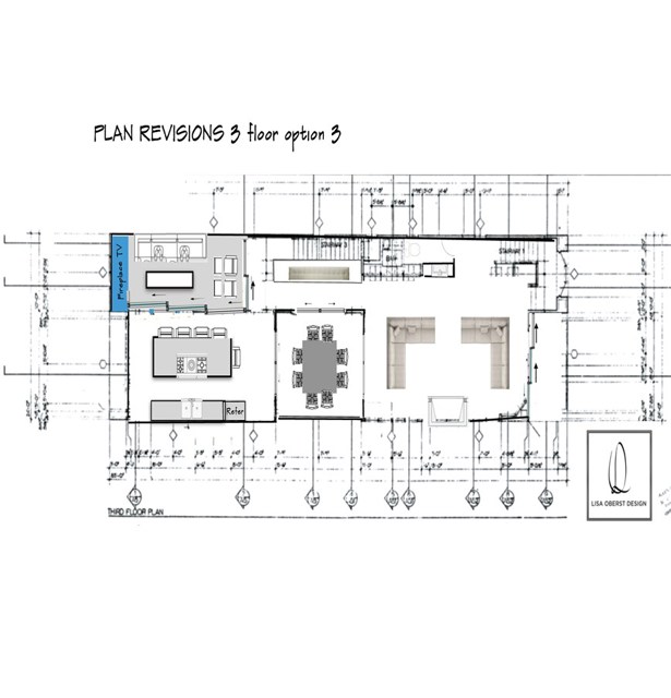 Prospective upstairs remodel option #3. This is digital rendering of the existing floorplan.