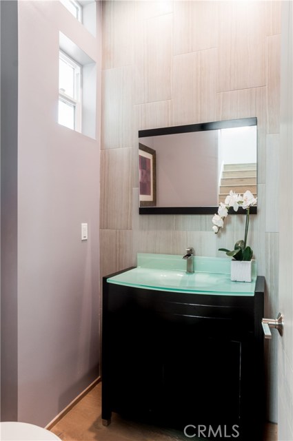 First level powder room