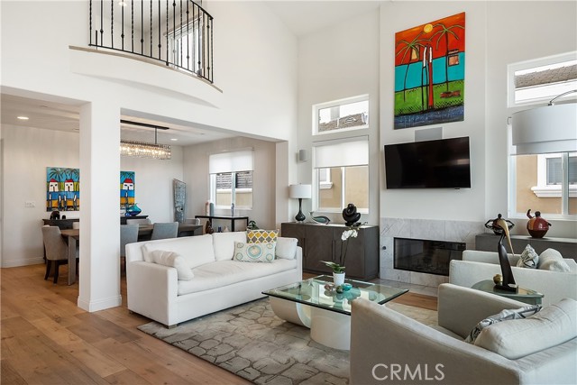 Open concept living room with wood burning fireplace (gas starter!)