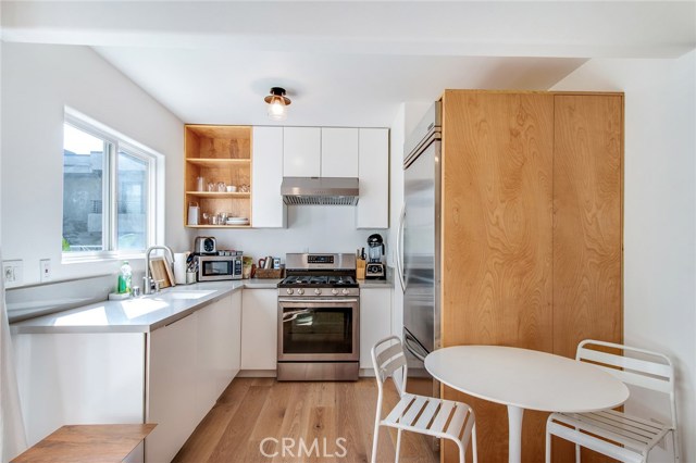 Lower level studio kitchen area.