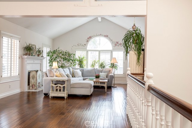 Spacious living room with lots of windows and light