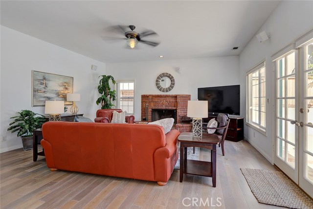 Family Room Area with French Doors to Backyard and Patio