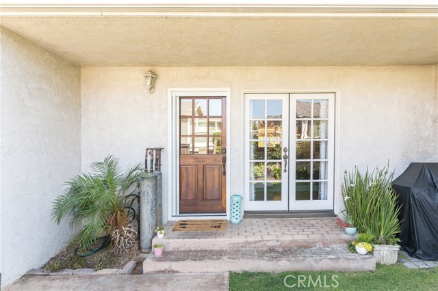 front door & french doors that open to front yard